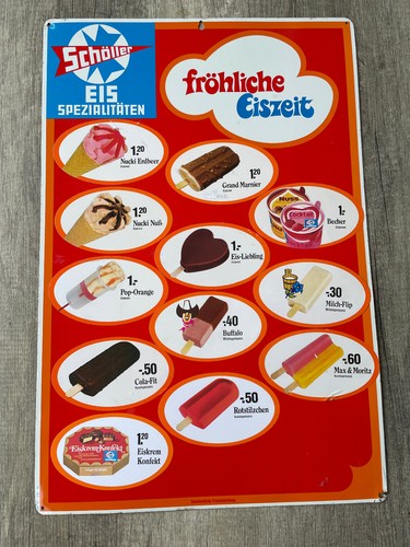 Altes blechschild eiskarte - altes,