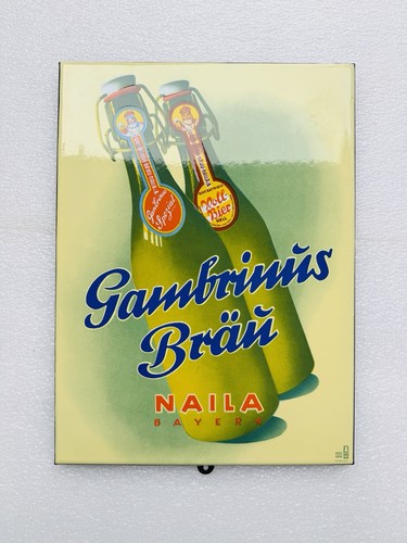 Emailschild gambrinus bräu - emailschild,