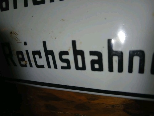 Altes reichsbahn emailleschild - altes,