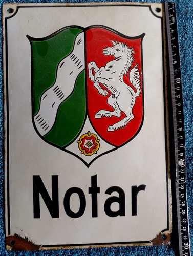 Notar nrw emaille schild 50er - emaille,