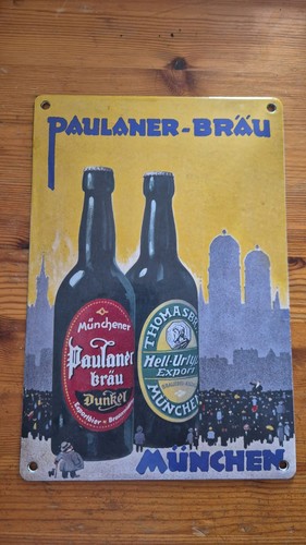 Emailschild paulaner bräu - emailschild,