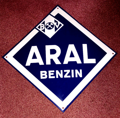 Aral benzin emaille schild - aral, bv
