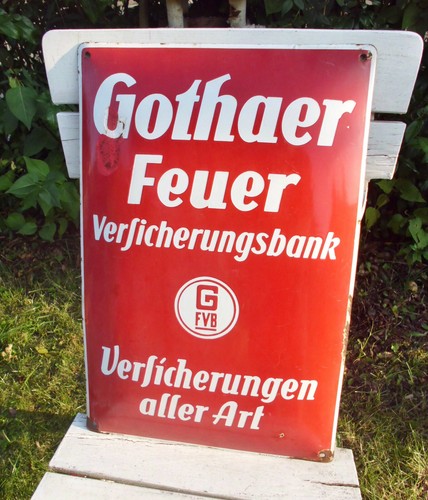 Emailschild gotha feuer - gotha,