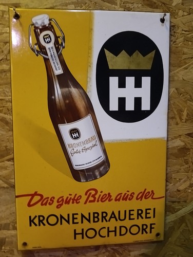 Emailschild kronenbrauerei - emailschild,