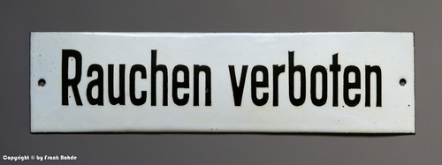 Altes emailschild rauchen - emailschild,