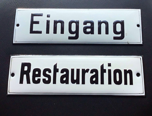 Alte emailleschilder eingang - emailleschilder,