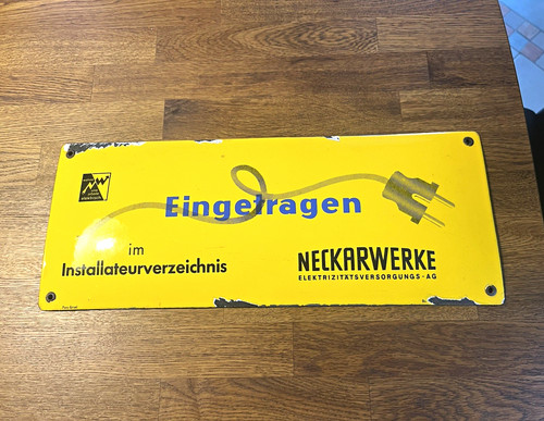 Neckarwerke emailschild - neckarwerke,