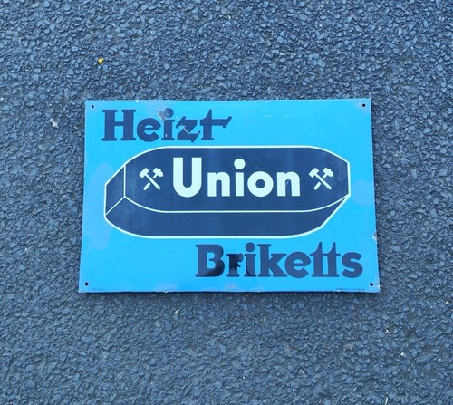 Emailleschild heizt union - emailleschild,