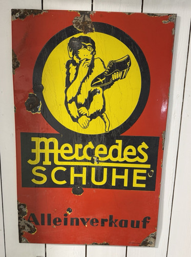 Altes emaille schild mercedes - altes, "mercedes