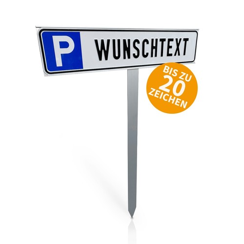 Parkplatzschild mit pfosten - parkplatzschild,