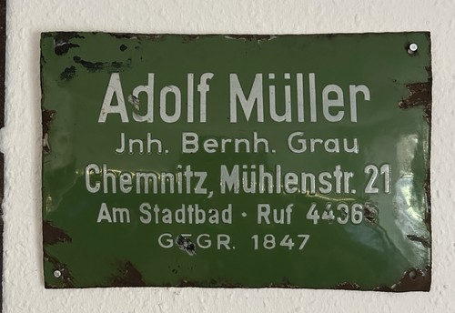 Adolf müller emailschild - müller,