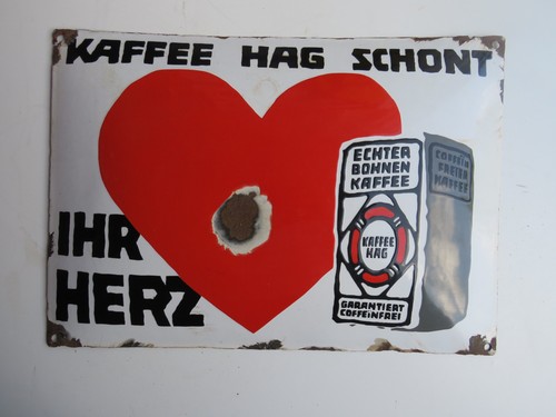 Kaffee hag emailschild - kaffee,