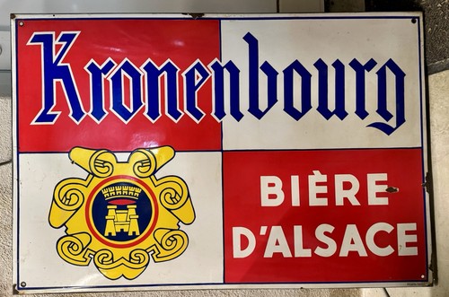Altes emailschild kronenbourg - altes,