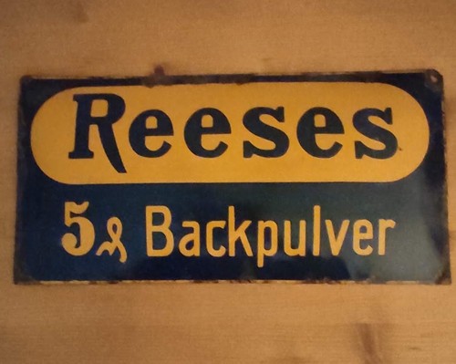 Antikes emaille schild reeses - emaille,