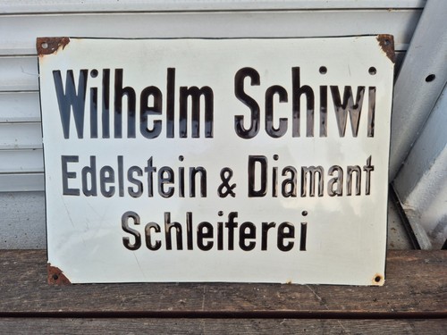 Altes emailschild edelstein - "edelstein, &